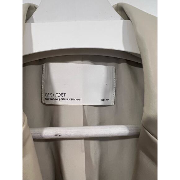 Oak + Fort Vegan Leather Oversized Blazer XXS Cream - Picture 5 of 8